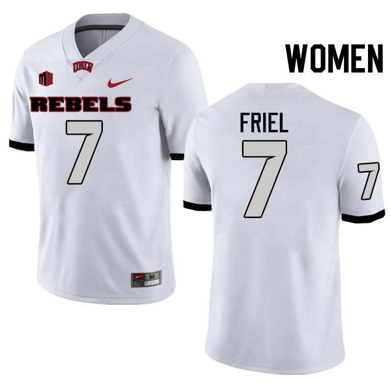 Women #7 Cameron Friel UNLV Rebels College Football Jerseys Stitched-White